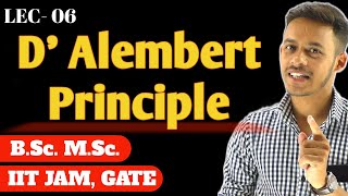 LEC06 d Alembert Principle  d Alembert Principle Examples  msc bsc [upl. by Graig111]