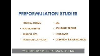 Preformulation Studies [upl. by Auod]