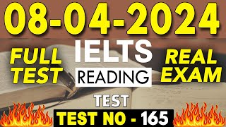 IELTS Reading Test 2024 with Answers  08042024  Test No  165 [upl. by Katherin]