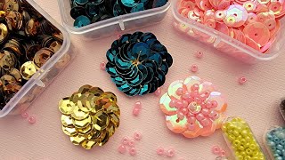 Easy Sequin Flower Tutorial Inspired by the Maggie Holmes Flourish Embellishments [upl. by Solokin656]