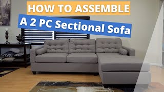 Unboxing and Assembling A Two Piece Sectional Sofa [upl. by Yrrab103]