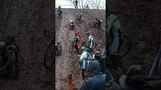 Cyclocross course with big mud slide cycling cyclingfans cyclocross cross cyclinglife [upl. by Ydnac]