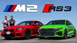 2023 BMW M2 vs Audi RS3  DRAG RACE  LAP TIMES [upl. by Goodhen]