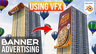 How To Create Banner Unroll CGI Ads Using VFX in Blender  Blender VFX Tutorial [upl. by Adila237]