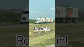 Triple roadtrain in SK roadtrain trucking truckspotting [upl. by Nongim]