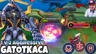 1 vs 2 Aggressive Exp Lane  Gatotkaca Best Build and Emblem 2024 [upl. by Ariad]