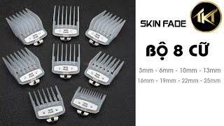 Bộ 8 cữ SKIN FADE GS2 cữ lắp tông đơ gá thép 36101316192225mm [upl. by Notecnirp]