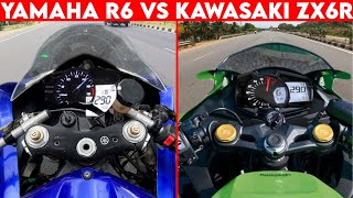 Yamaha R6 VS Ninja ZX6R  0 TO 300  TOPSPEED [upl. by Belding]