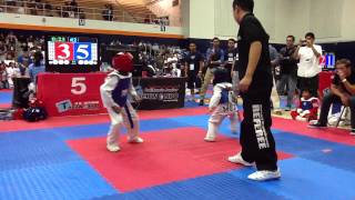 US JUNIOR TAEKWONDO CHAMPIONSHIPS 201367 YEAR OLD SPARRINGBLUE BELT [upl. by Eusadnilem610]