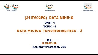 UNIT  1DATA MINING FUNCTIONALITIES  2 [upl. by Driscoll]