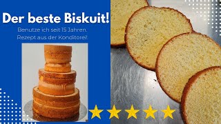 DER BESTE BISKUIT  Biskuitboden Rezept aus der Konditorei  Tortenboden backen  Tipps und Tricks [upl. by Rebma]