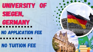 University of Siegen Germany  No Application Fee  No Tuition Fee  Complete Application Process [upl. by Selry]