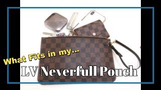 What Fits in my LV Neverfull Pouch MM [upl. by Adnam]