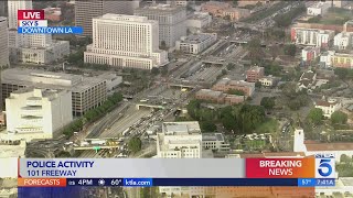 ‘Behavioral emergency’ closes 101 Fwy through downtown Los Angeles [upl. by Aileen]