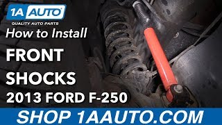 How to Replace Front Shocks 1116 Ford F250 [upl. by Addison]