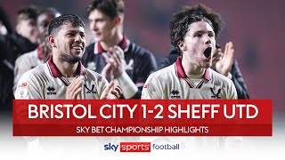 Blades score 98TH MINUTE WINNER 🤯  Bristol City 12 Sheff Utd  EFL Highlights [upl. by Carmelina910]