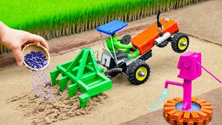 diy mini tractor cultivator science project  diesel engine water pump sunfarming7533 [upl. by Dlareme]