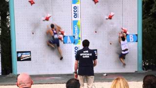 Speed Climbing World Record by Libor Hroza Arco 30082014 qualification round [upl. by Nnawtna]