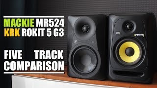 Mackie MR524 vs KRK Rokit 5 RP5G3  5 Track Comparison [upl. by Cul]