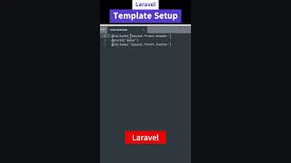 Laravel template Setup laravel shorts [upl. by Eimrots518]