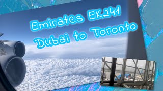 26 Emirates EK241 Dubai to Toronto 14 hour flight on a blue destination Dubai livery  A380 [upl. by Yeruoc]