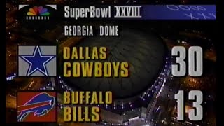 SUPERBOWL XXVIII Cowboys vs Bills NBC closing montage [upl. by Esyle641]