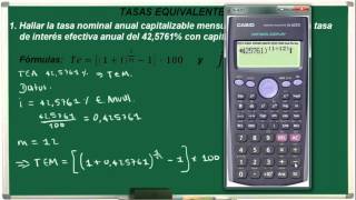 De Tasas Efectiva Anual a Nominal Ejercicio 31 [upl. by Severin]