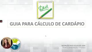 GUIA PARA CÁLCULO DO CARDÁPIO  PLANEJAMENTO DA DIETA  NUTRIÇÃO [upl. by Ellesirg]