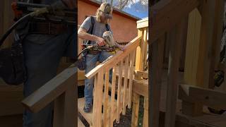 🔨Deck Stair Railing Installation construction contractor deck framing carpenter carpentry [upl. by Audrit]