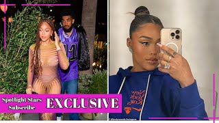 Jordyn Woods Wears GIANT RING Sparking Engagement Rumors With KarlAnthony Towns [upl. by Urbanus]