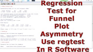 Regression Test for Funnel Plot Asymmetry Use regtest With In R Software [upl. by Aerdnaek]