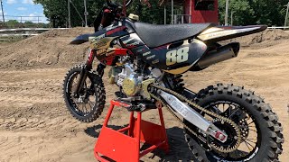 KLX 110 FRAME UP FULL MOD BUILD PART 1 [upl. by Alikam792]