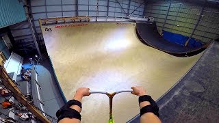 WORLDS BIGGEST INDOOR HALFPIPE ON SCOOTER [upl. by Hedley]