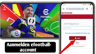 Hoe in te loggen op efootball 2025 Account  Registreer konami ID efootball Mobile [upl. by Saum396]