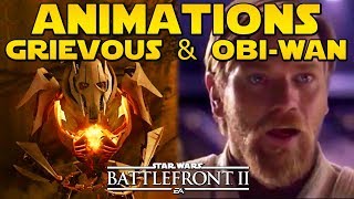 GRIEVOUS Emote Animation Mort amp Attaque  ObiWan Datamind amp Bugs  Star Wars Battlefront 2 [upl. by Ahcsropal]