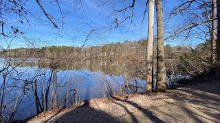 Walk along Lake Lynn in Raleigh North Carolina USA [upl. by Yreme]