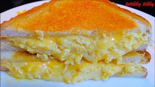 Grilled Cheese with Soft Scrambled Eggs Sandwich Recipe [upl. by Mcconaghy824]