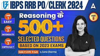 RRB POClerk Reasoning 500 Questions 8  IBPS RRB POClerk Reasoning Classes  By Sona Sharma [upl. by Ailemaj]