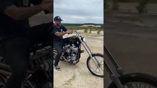 1969 HARLEY DAVIDSON SHOVELHEAD CHOPPER BUILD  KICK START SOUND amp IDLE SOUND [upl. by Vinson]