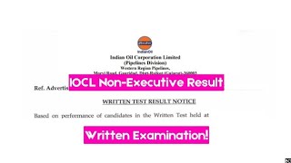 IOCL NonExecutive Result 2024 for Written Examination [upl. by Barbi]