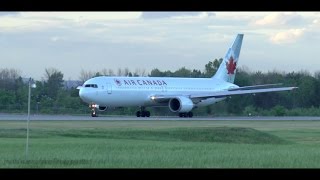 Air Canada 767300 Evening Landing and Takeoff from CYOW [upl. by Tnomal]