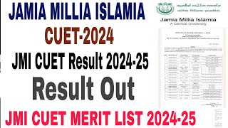 Jamia Millia Islamia CUET 2024 Entrance Result 2024  Jamia Millia Islamia CUET cut off 202425 [upl. by Eellac]