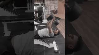 25kg dumbbell overhead for chest gym fitness chestworkout bodybuilding viralvideo [upl. by Naejeillib]