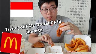 Trying out McDonalds in Jakarta Indonesia [upl. by Kwei]