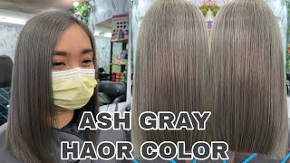 HOW TO ACHIEVE ASH GRAY HAIR COLOR  ASH GRAY  ASH BROWN  CHADING [upl. by Jabe]