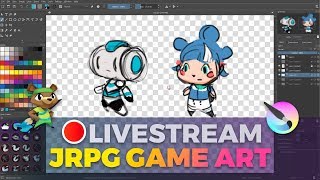 Godot JRPG Game Art with Krita livestream [upl. by Azrim]