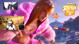 Kai Cenat reacts to Fortnite Chapter 2 Remix Trailer ICE SPICE SNOOP JUICE WRLD [upl. by Rubetta478]