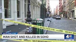 Man shot and killed during during SoHo robbery attempt sources  NBC New York [upl. by Aserat646]