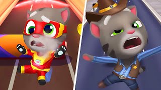 Talking Tom Gold Run vs Talking Tom Hero Dash  All Best Funny Fails amp Falls Moments Compilation 🤣😛🤩 [upl. by Enoid]