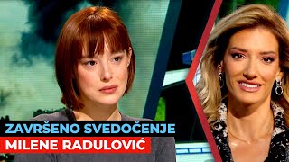 Završeno svedočenje Milene Radulović u slučaju protiv Mike Aleksića I Milena Radulović I URANAK1 [upl. by Mariande]